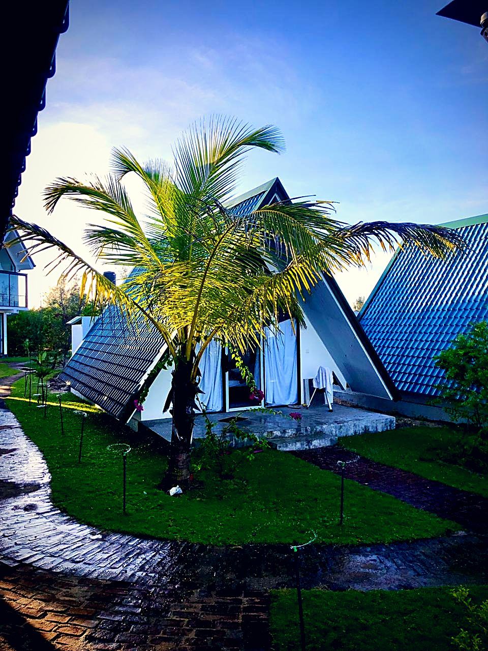 Pini Villa pool and A-frame villas